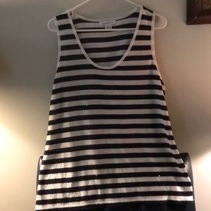 Cute navy blue and white sparkling tank top Sz  XL